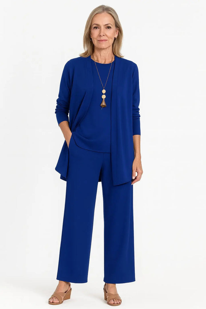 Henrietta | Women’s 3-Piece Longline Jacket, Top & Wide-Leg Trouser Set