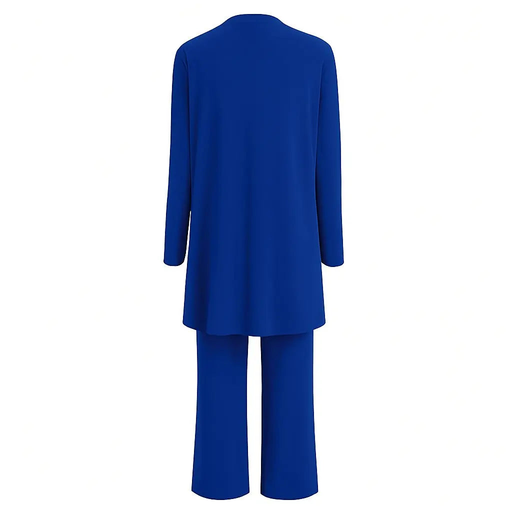 Henrietta | Women’s 3-Piece Longline Jacket, Top & Wide-Leg Trouser Set