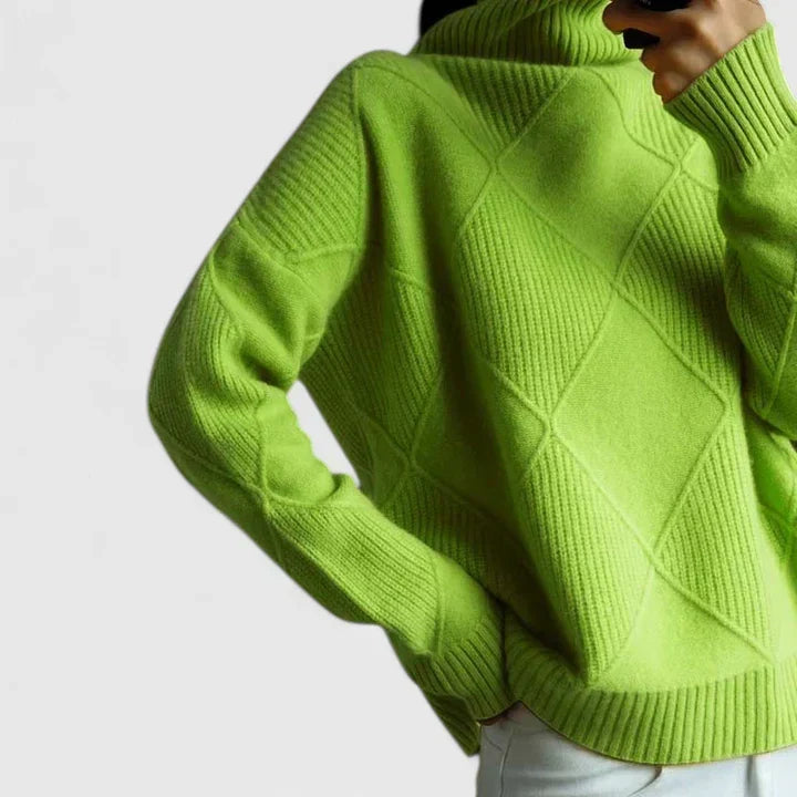 Mirella | High-Collar Patterned Jumper