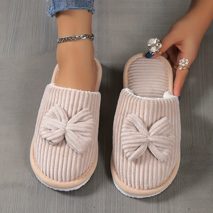 Elina | Bow-Detail Slip-On House Slippers