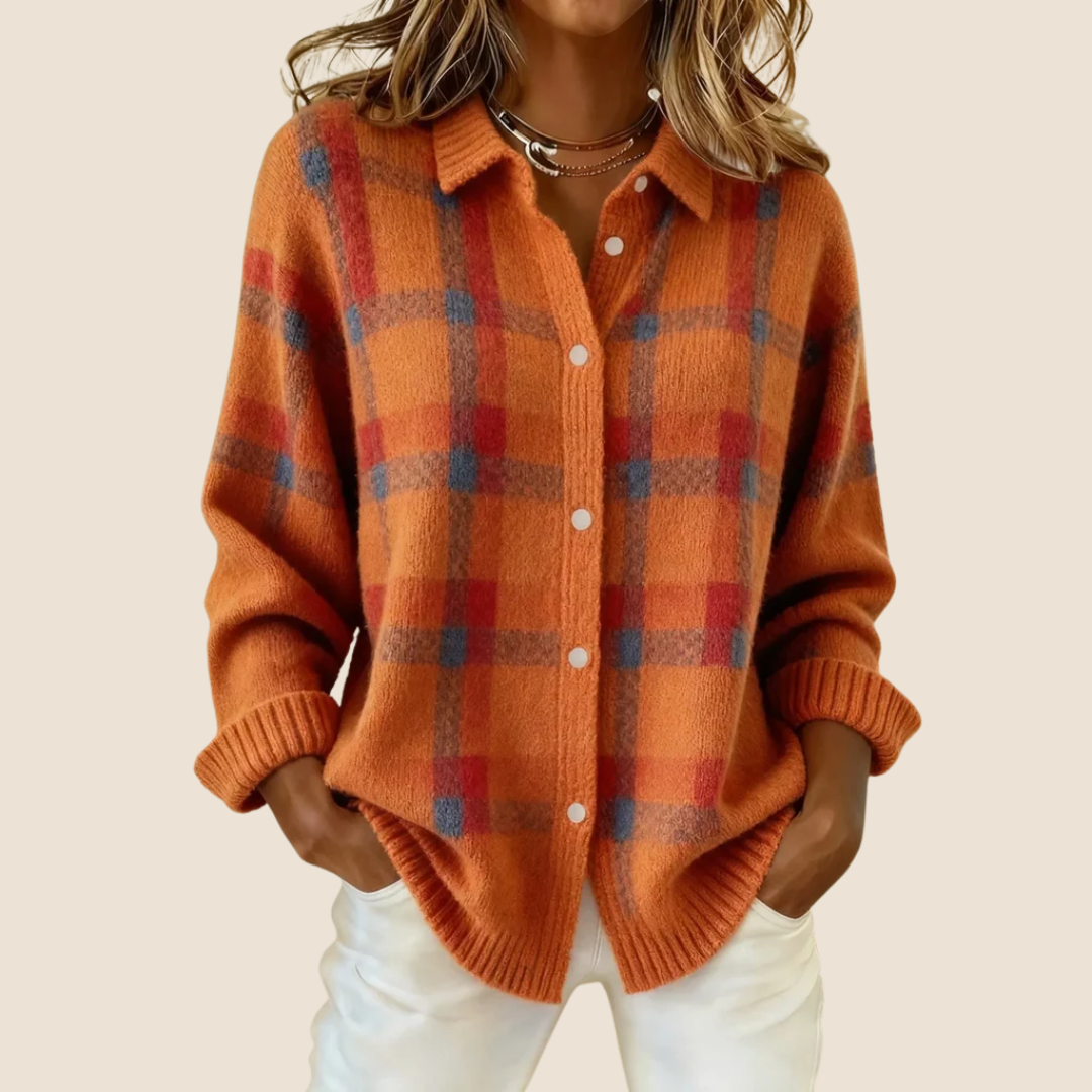 Celeste | Retro Check Knit Sweater