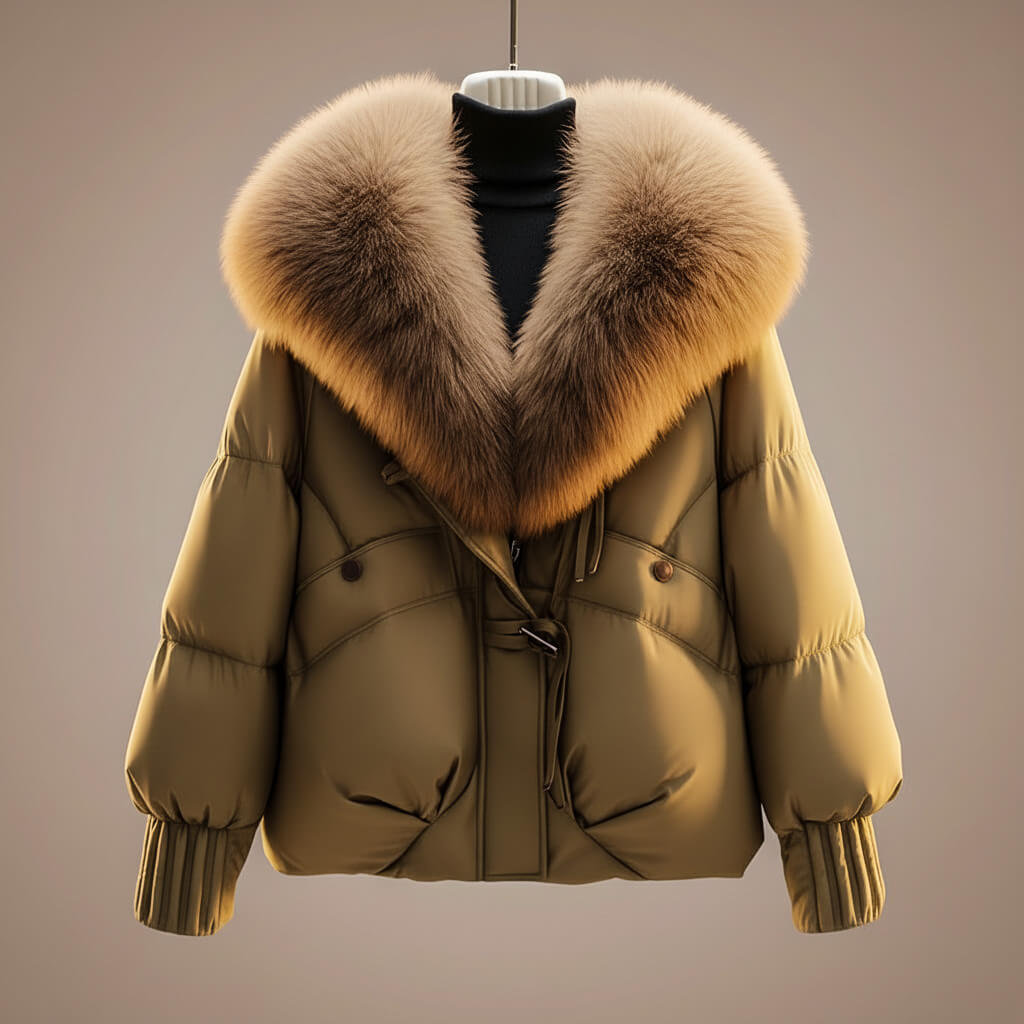 Beatrice | Women's Quilted Belted Coat with Statement Collar