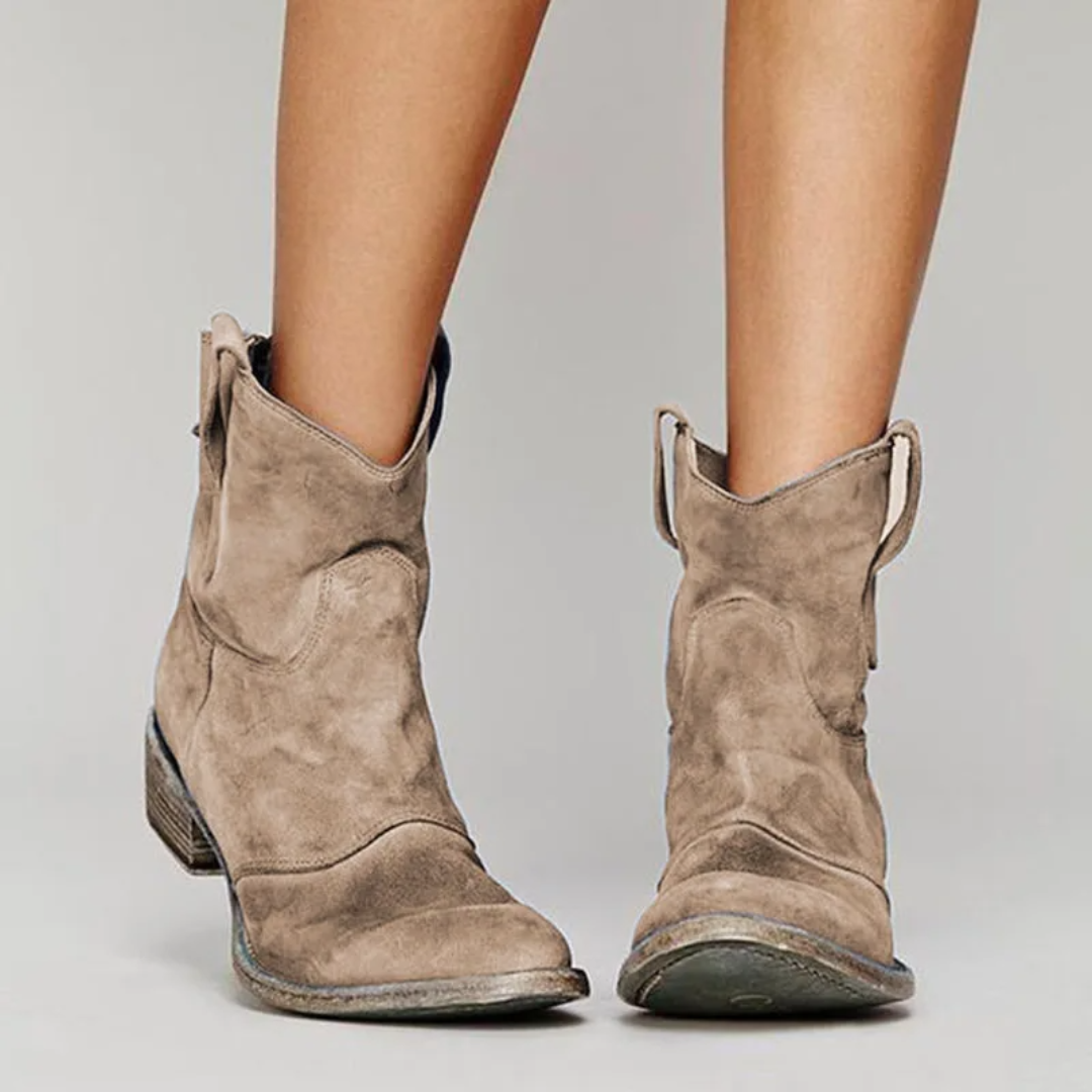 Frances | Women's Western Ankle Boots with Block Heel