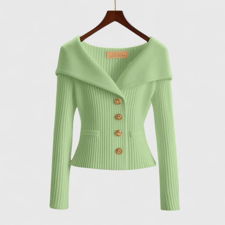 Holly | Off-Shoulder Button Cardigan