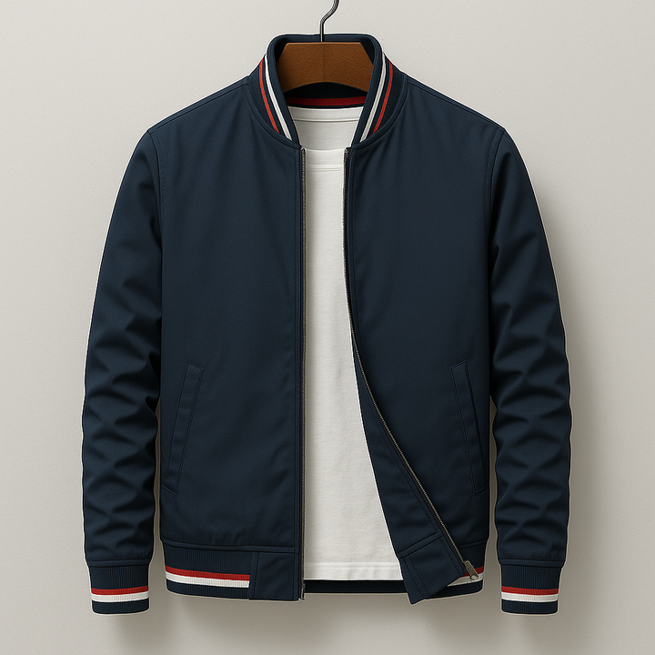 Lennox | Striped Rib Zip Jacket