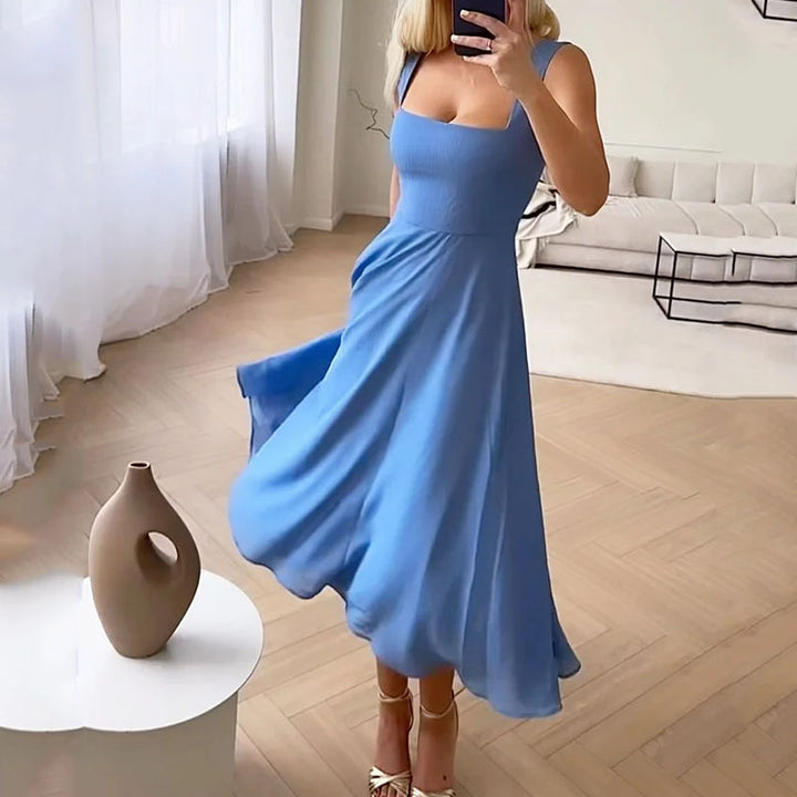Charlotte | Women’s Sleeveless Square-Neck Midi Dress
