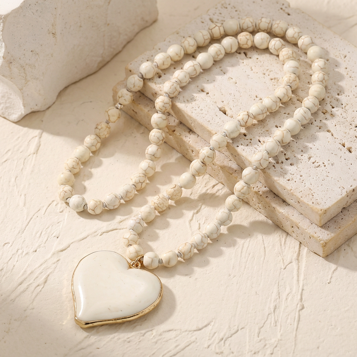 Marina | Turquoise Heart Beaded Necklace