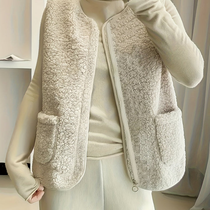 Elara | Women's Plush Zip-Up Vest