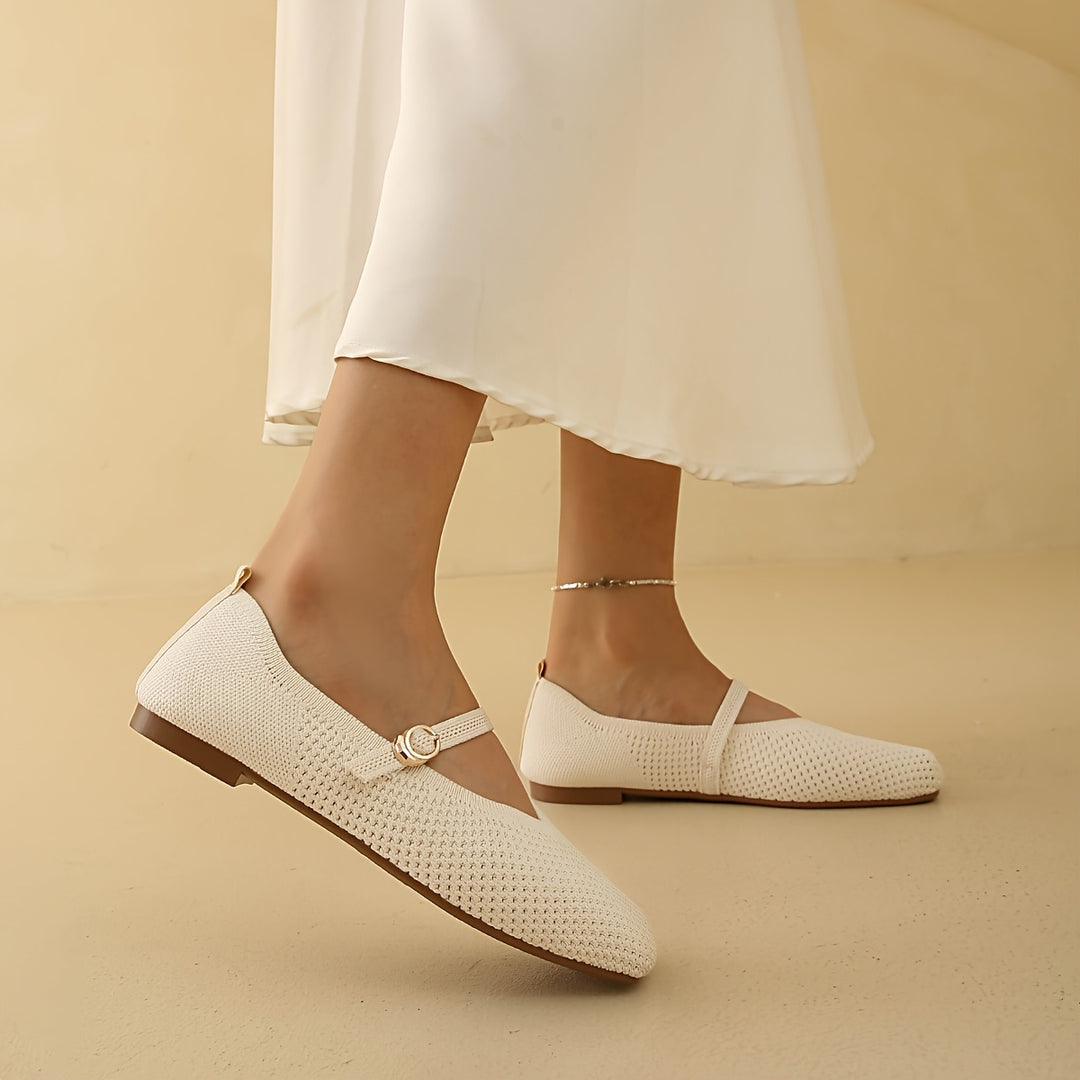 Clara | Women's Strappy Square Toe Ballet Flats