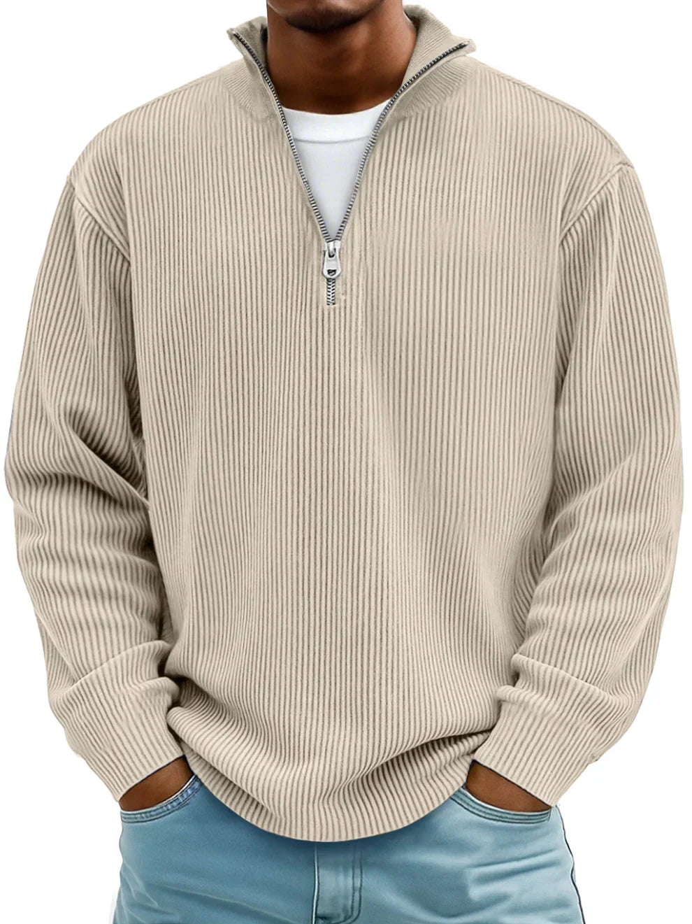 Theo | Men's Ribbed Half-Zip Jumper