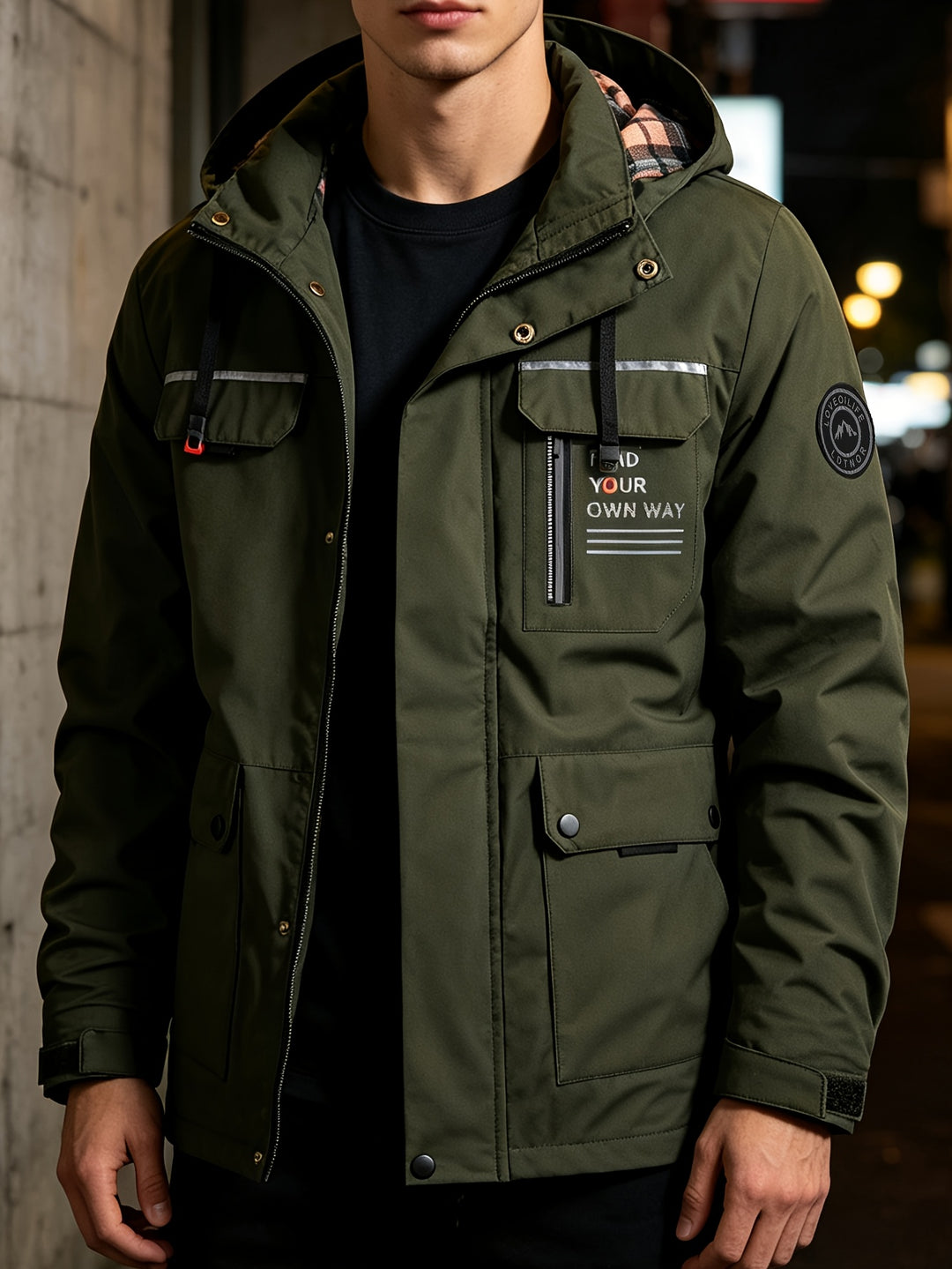 Simon | Men’s Hooded Utility Windbreaker Jacket