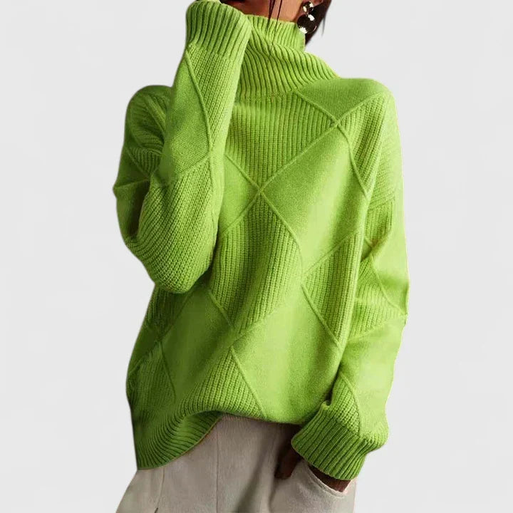 Mirella | High-Collar Patterned Jumper