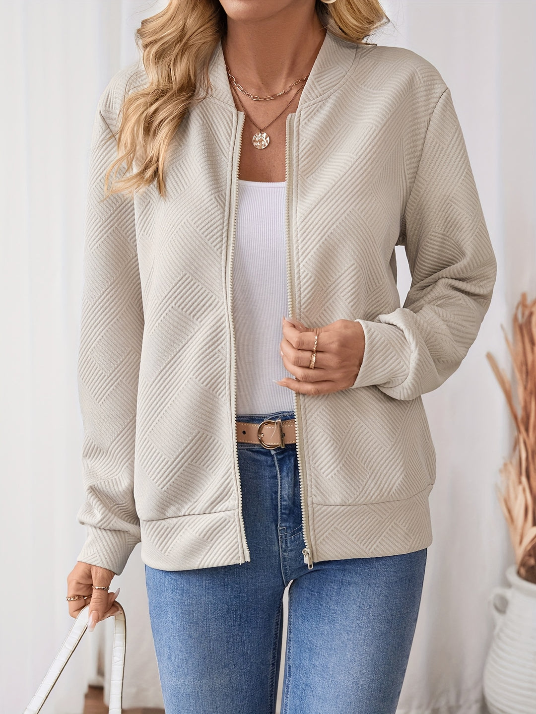Amelia | Women's Drop Shoulder Zip Casual Jacket