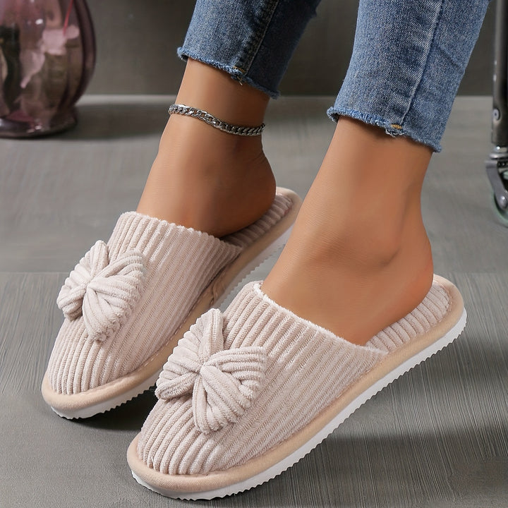 Elina | Bow-Detail Slip-On House Slippers