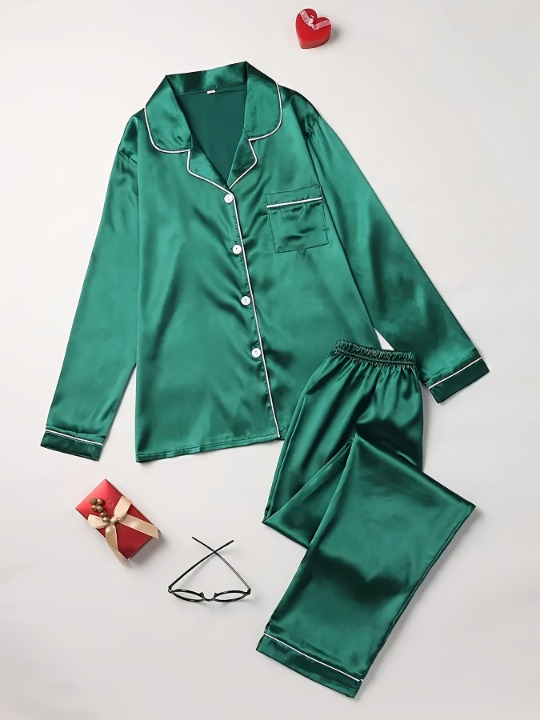 Celeste | Women's Satin-Look Two-Piece Pyjama Set