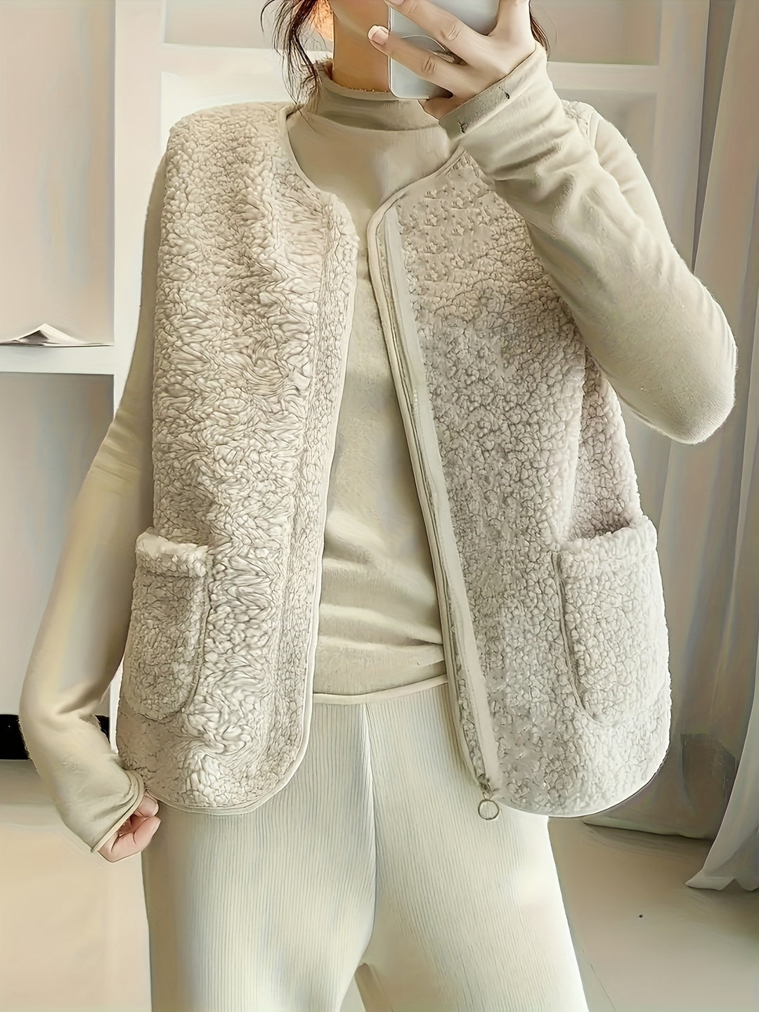 Elara | Women's Plush Zip-Up Vest