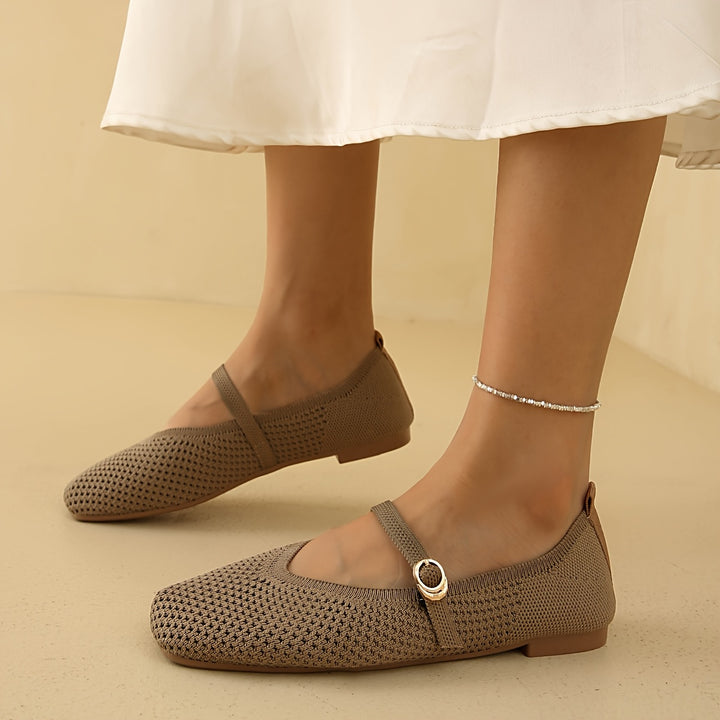 Clara | Women's Strappy Square Toe Ballet Flats