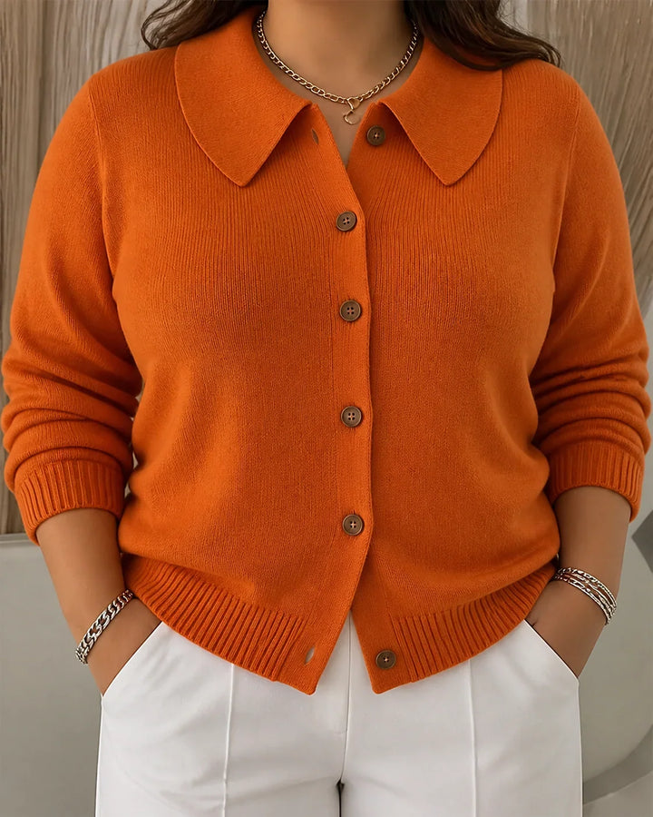 Kezia | Women's Collared Cropped Button Cardigan