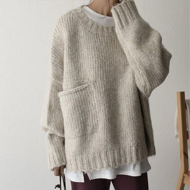 Evangeline | Women's Oversized Chunky Knit Jumper with Pocket