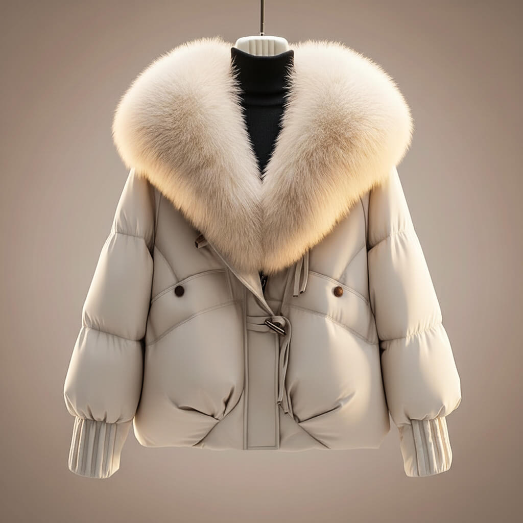 Beatrice | Women's Quilted Belted Coat with Statement Collar