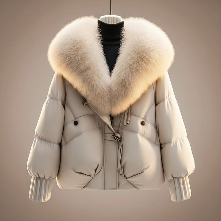 Beatrice | Women's Quilted Belted Coat with Statement Collar