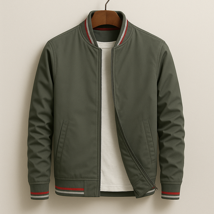 Harrison | Men’s Lightweight Zip Jacket with Contrast Ribbed Trim