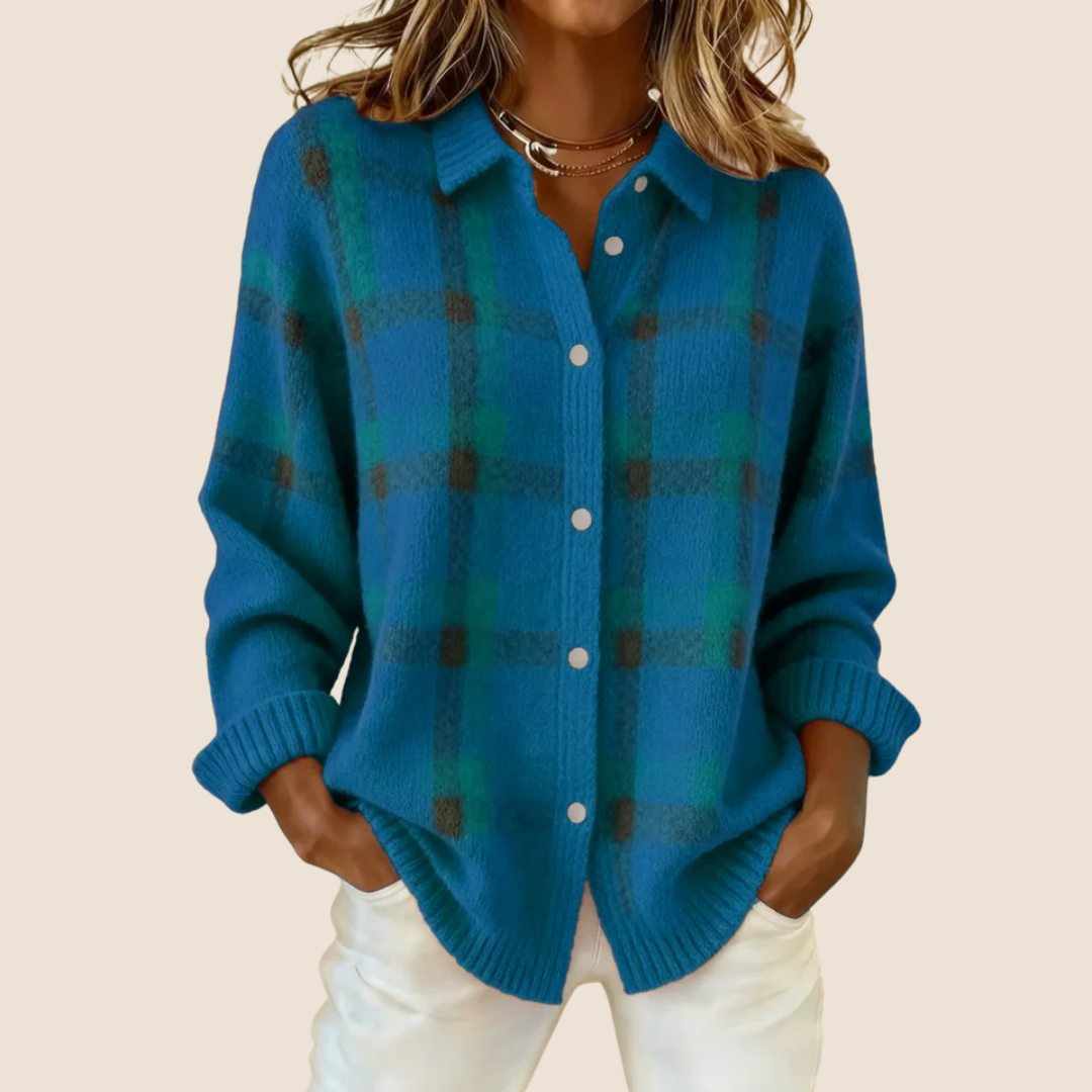 Celeste | Retro Check Knit Sweater
