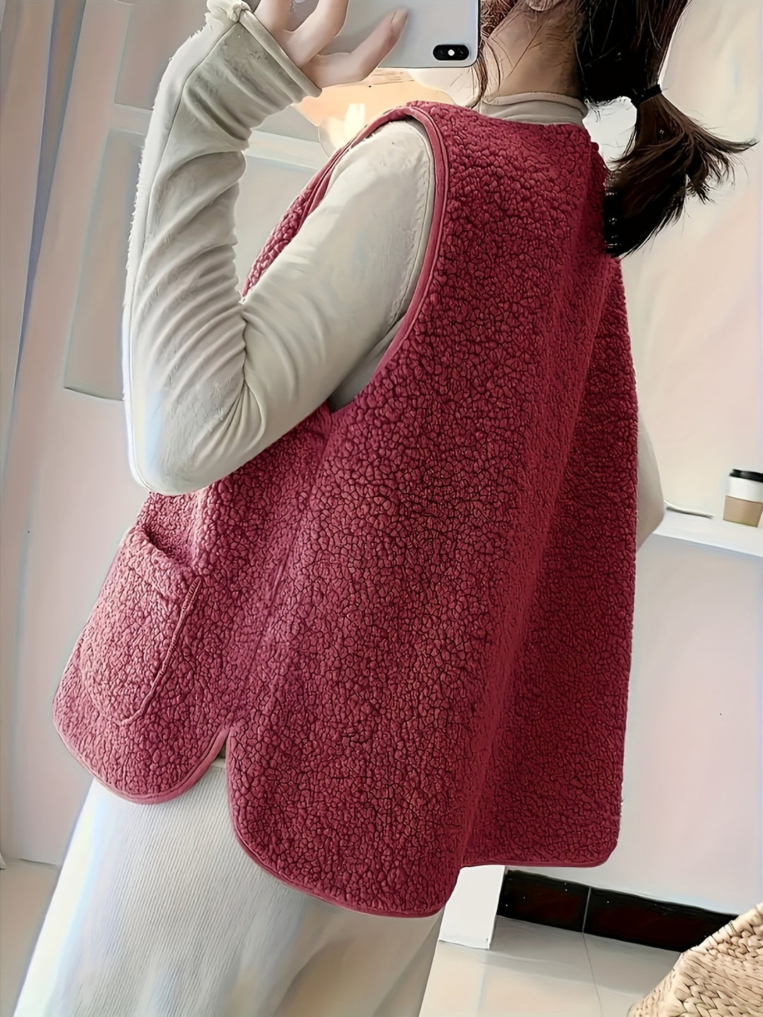 Elara | Women's Plush Zip-Up Vest
