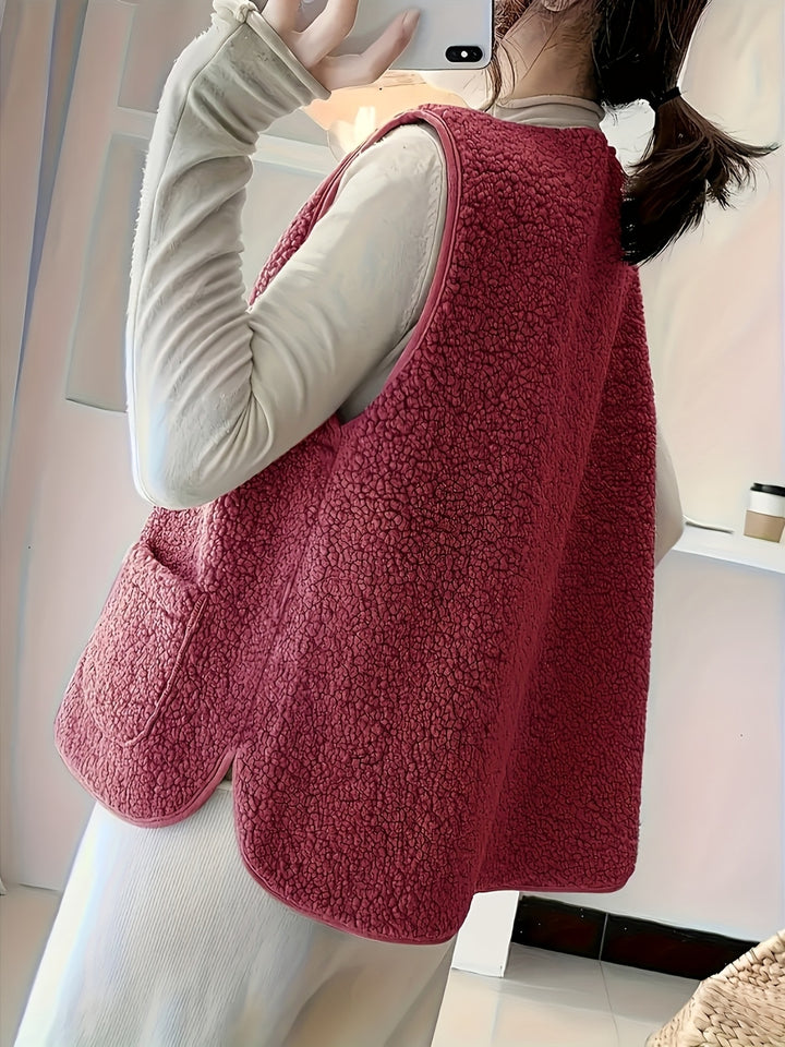 Elara | Women's Plush Zip-Up Vest