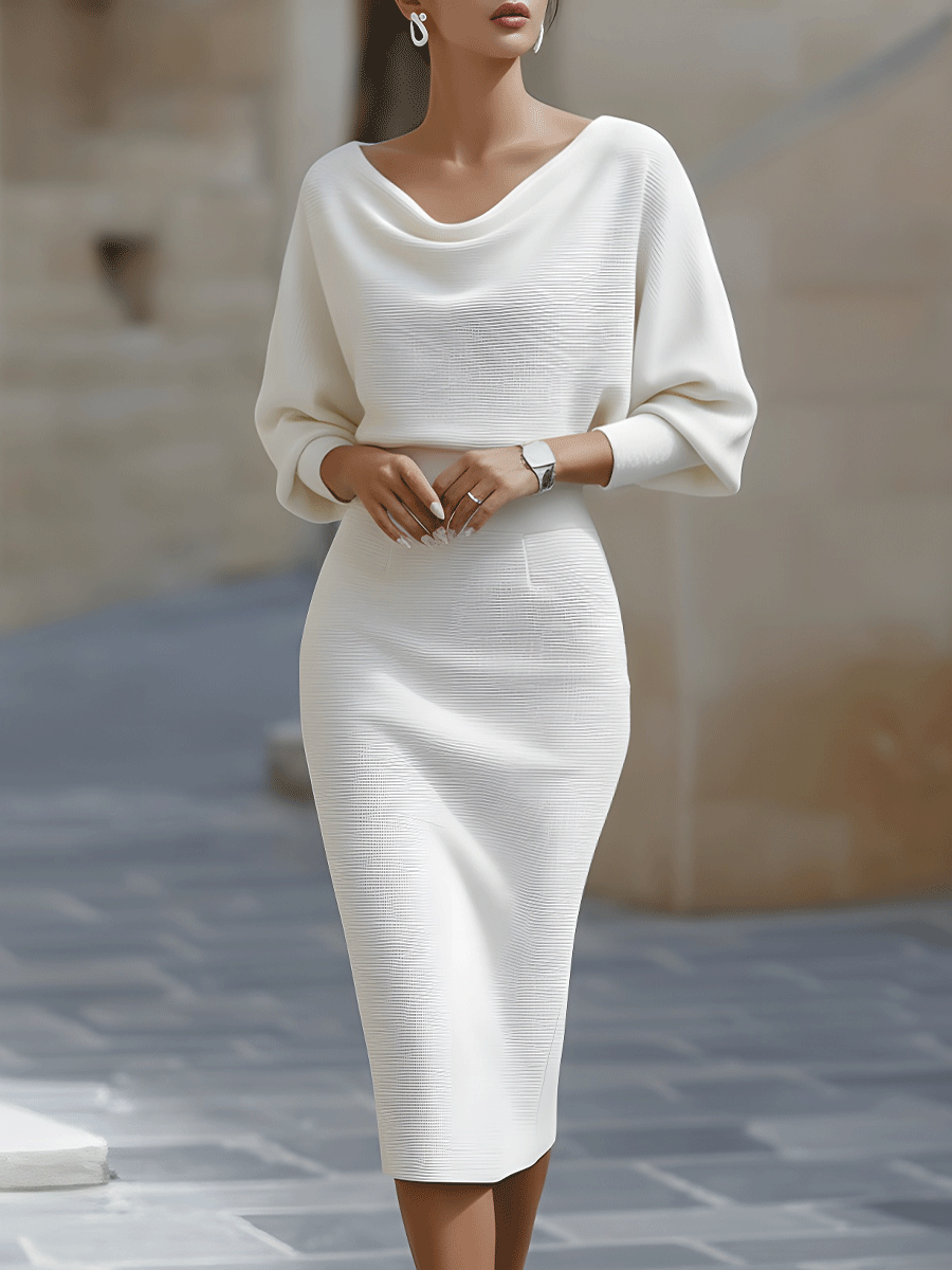 Della | Women's Draped Batwing Midi Dress