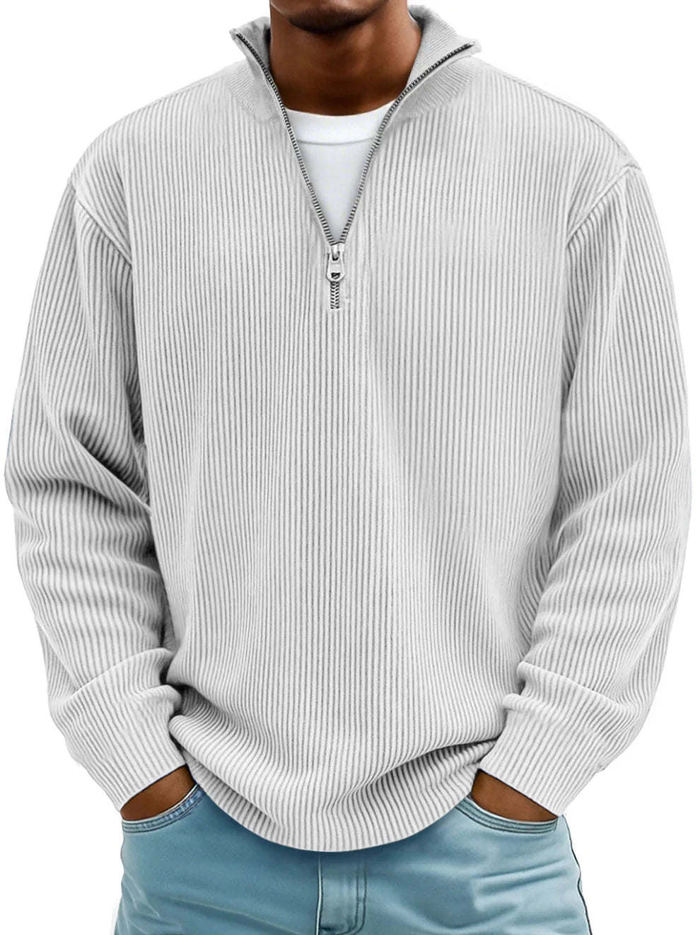 Theo | Men's Ribbed Half-Zip Jumper
