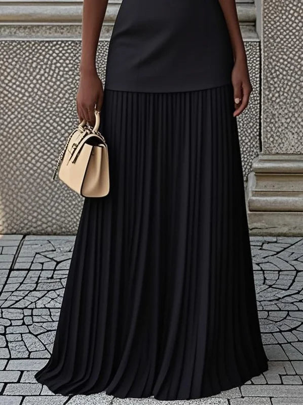 Micaela | Pleated Sleeveless Maxi Dress