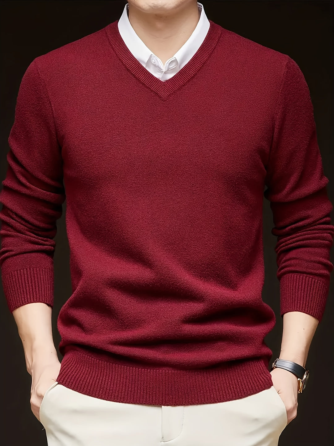 Adrian | Men’s V-Neck Knit Jumper