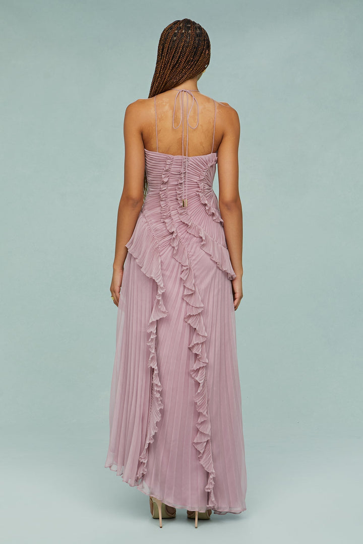 Estelle | Women's Halter Neck Pleated Maxi Dress