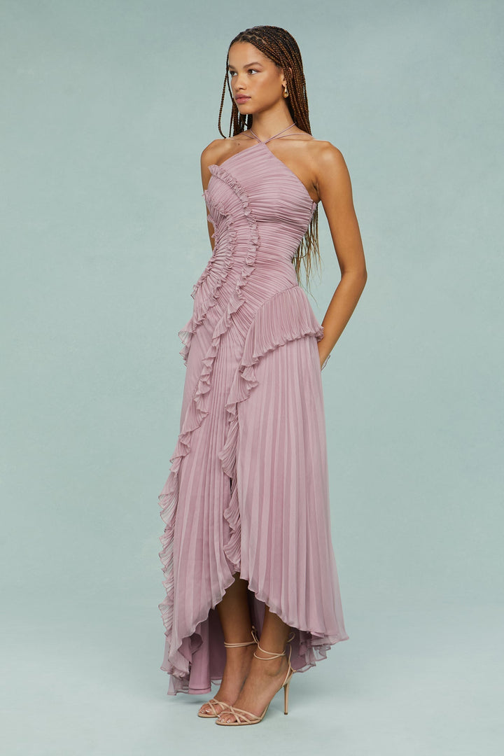Estelle | Women's Halter Neck Pleated Maxi Dress