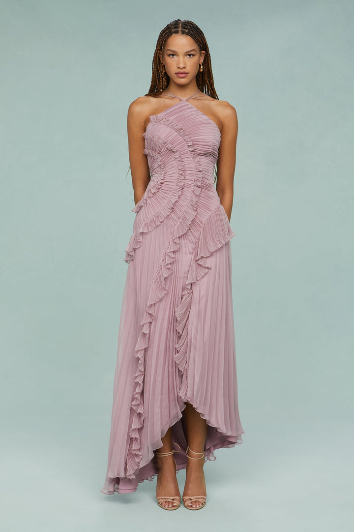 Estelle | Women's Halter Neck Pleated Maxi Dress