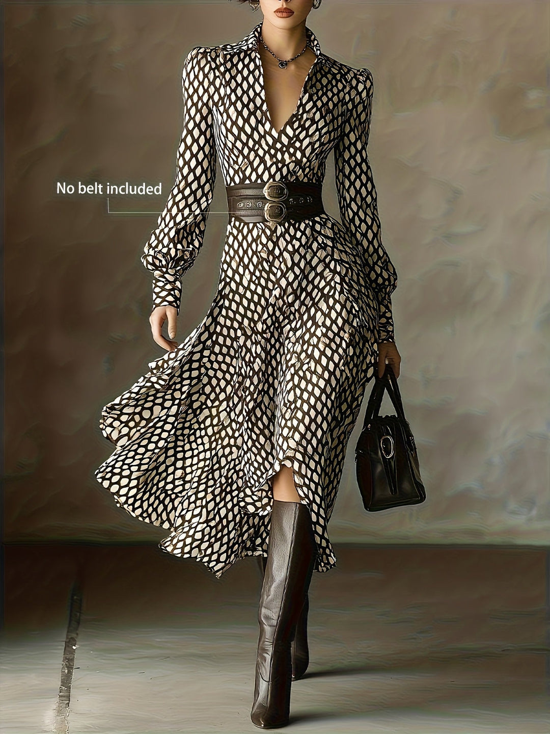 Romilly | Vintage-Inspired Rhombus Print Dress