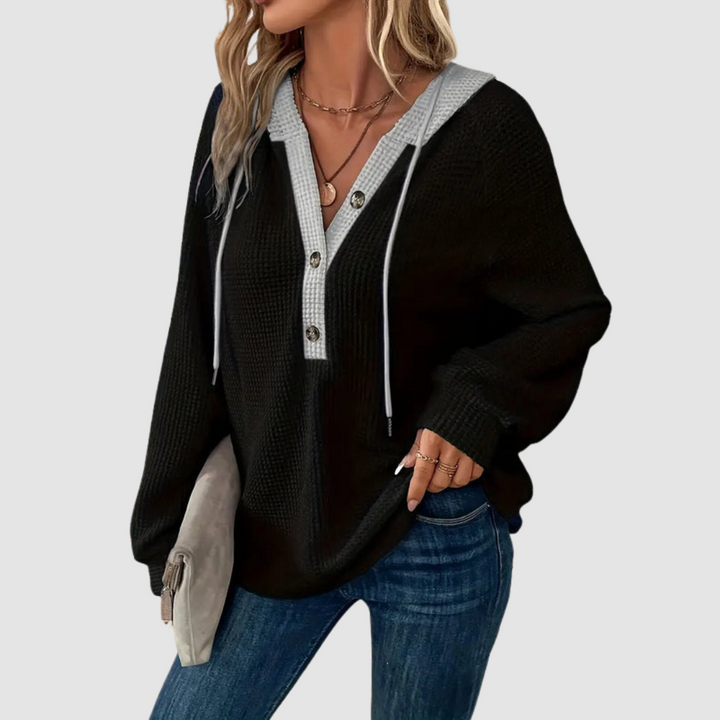 Louise | Women’s Relaxed Knitted Hooded Top