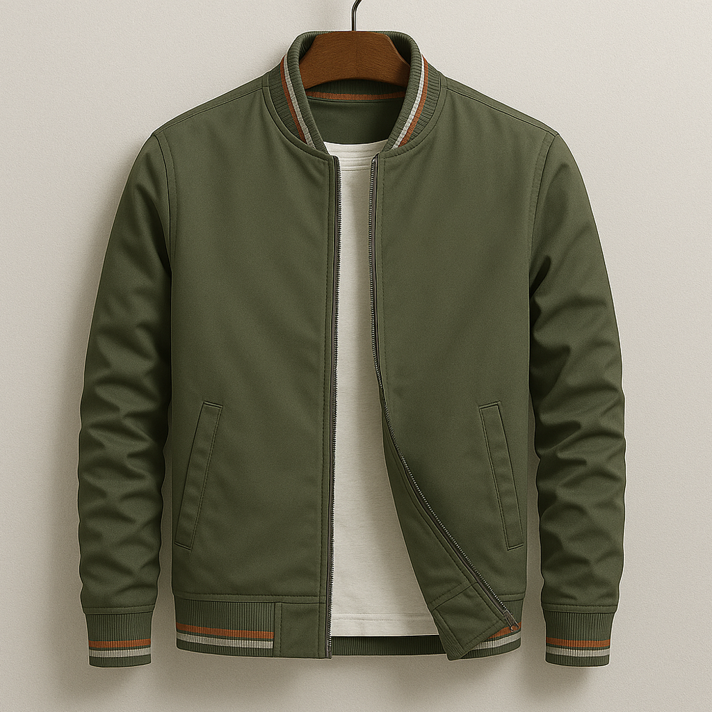 Lennox | Striped Rib Zip Jacket
