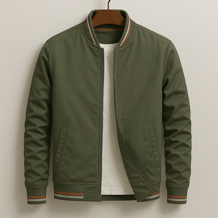 Lennox | Striped Rib Zip Jacket