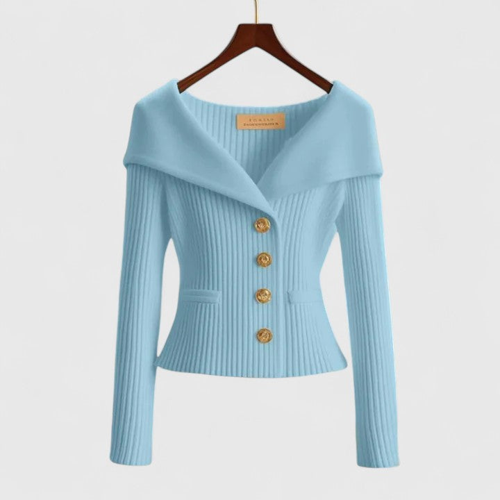 Holly | Off-Shoulder Button Cardigan