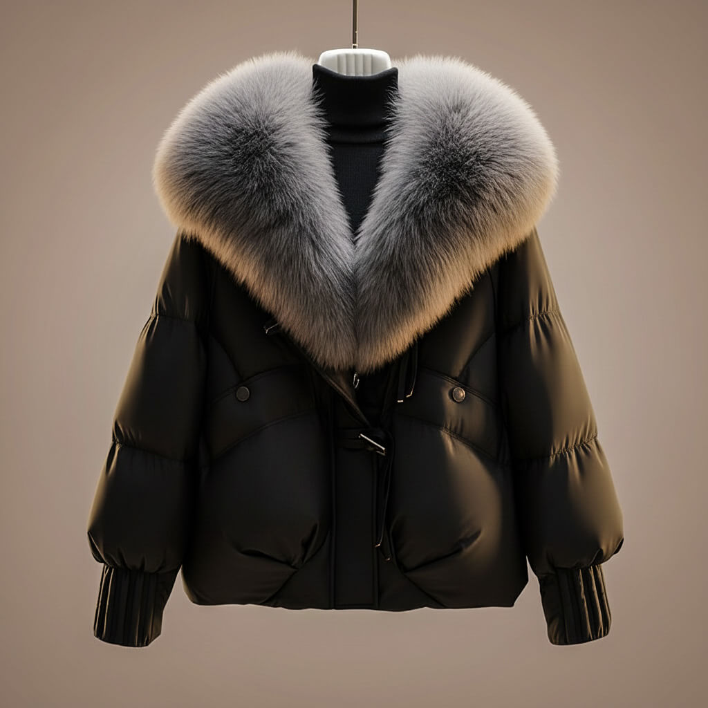 Beatrice | Women's Quilted Belted Coat with Statement Collar