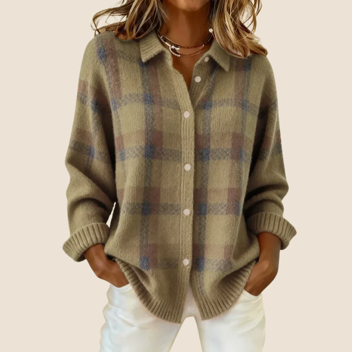 Celeste | Retro Check Knit Sweater