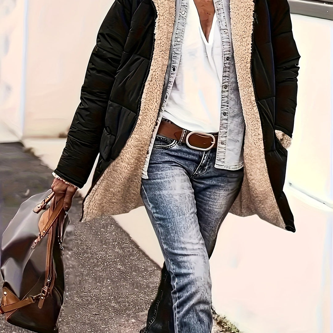 Elodie | Women's Reversible Fleece-Lined Hooded Jacket