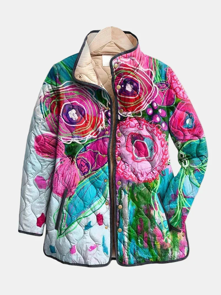 Lenora | Vintage-Inspired Floral Quilted Jacket