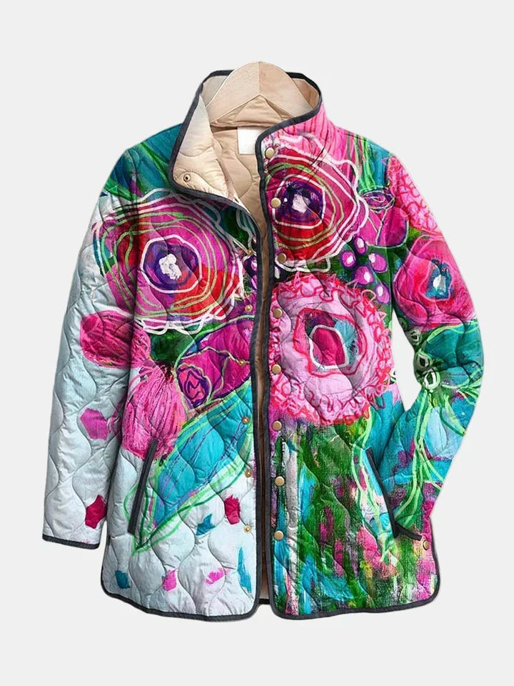 Lenora | Vintage-Inspired Floral Quilted Jacket
