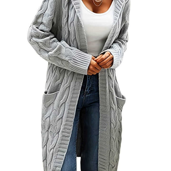 Marina | Plus Size Hooded Knit Cardigan
