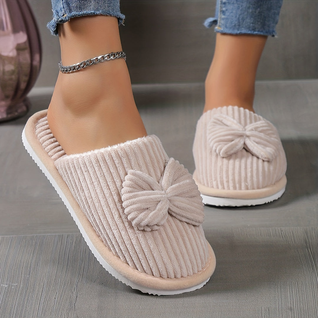 Elina | Bow-Detail Slip-On House Slippers