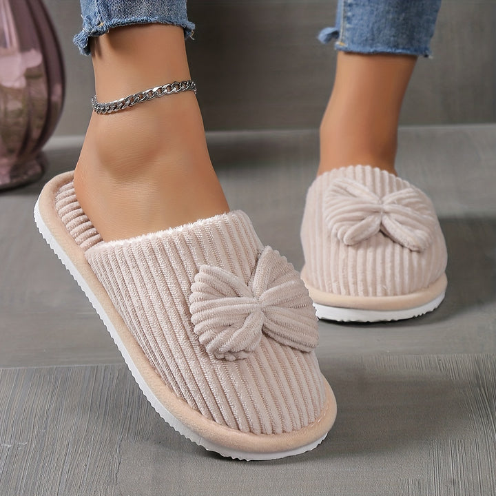 Elina | Bow-Detail Slip-On House Slippers