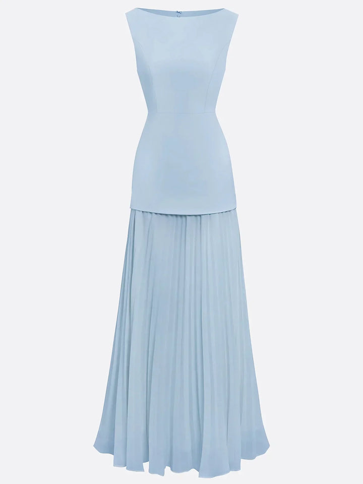Micaela | Pleated Sleeveless Maxi Dress